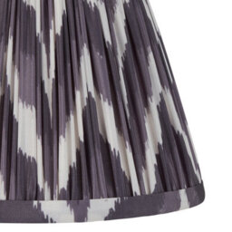 Loops Elegant Set Of 2 Pearl Grey Tapered Lamp Shades With Unique Zigzag Design - thumbnail 3