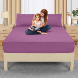 Bedlooms Single Fitted Sheet 25Cm Extra Deep - Soft Microfiber Deep Pocket Elasticated Bed Fitted Sheets Purple, 91X190 Cm - thumbnail 9