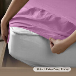 Bedlooms Single Fitted Sheet 25Cm Extra Deep - Soft Microfiber Deep Pocket Elasticated Bed Fitted Sheets Purple, 91X190 Cm - thumbnail 4