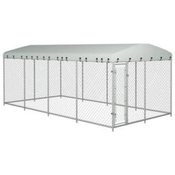 Berkfield Outdoor Dog Kennel With Roof 8X4X2.3 M - thumbnail 1