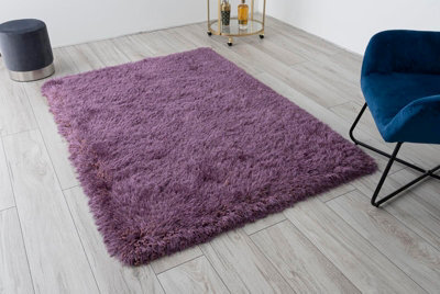 A.unique Home Mauve Shaggy Rugs For Living Room Bedroom 120Cm X 170Cm - image 1