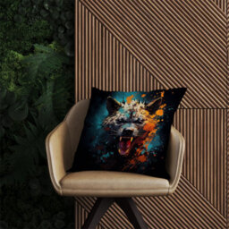 Splashart Angry Hyena Face Outdoor Cushion 45Cm X 45Cm - thumbnail 2
