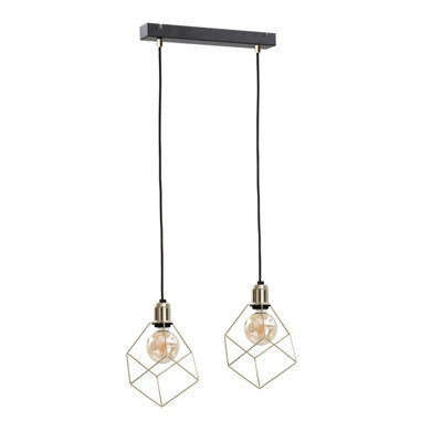 Luminosa Lighting Luminosa Taho Bar Pendant Ceiling Light Gold, 50Cm, 2X E27