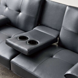 Westwood Luxury Pu Leather Manhattan Sofa Bed 3 Seater Chrome Legs Recliner Settee Black - thumbnail 8