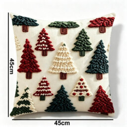 Amorly 2 Pack Xmas Tree Cushion Covers 45X45Cm, 2D Print, Festive Pillow Cases Only Without Inserts For Christmas Home Decoration - thumbnail 3