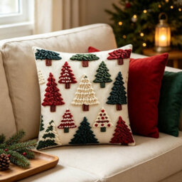 Amorly 2 Pack Xmas Tree Cushion Covers 45X45Cm, 2D Print, Festive Pillow Cases Only Without Inserts For Christmas Home Decoration - thumbnail 8