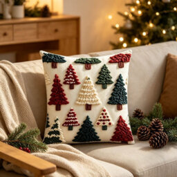 Amorly 2 Pack Xmas Tree Cushion Covers 45X45Cm, 2D Print, Festive Pillow Cases Only Without Inserts For Christmas Home Decoration - thumbnail 5