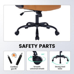 Office Chair With Flip Up Arms, Lumbar Support,tilt Lock Brown - thumbnail 5