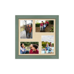 AK Frames 12X12 Green Classic Multi Photo Frame With Ivory Mount - Holds 4 Apertures (4X) 6X4 Photos - thumbnail 1