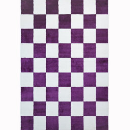 Homeart Plaid Area Rug , Super Soft & Sustainable Woven Carpet With Modern Checkered Design Liliac 60X110 - thumbnail 1