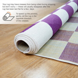 Homeart Plaid Area Rug , Super Soft & Sustainable Woven Carpet With Modern Checkered Design Liliac 60X110 - thumbnail 4