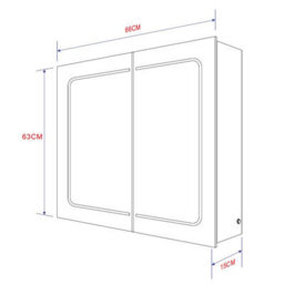 Plum&clay Midas Double Led Bathroom Mirrored Wall Cabinet (H)63Cm (W)66Cm - thumbnail 2