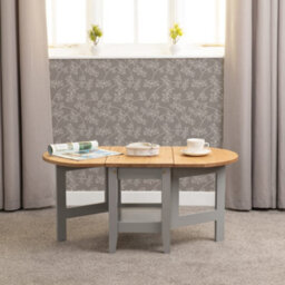 Seconique Santos Drop Leaf Coffee Table Grey Slate With Distressed Waxed Pine Top - thumbnail 1
