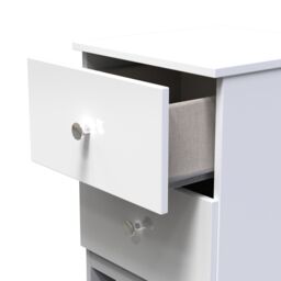 Yarmouth Ready Assembled Matt White No Effect 2 Drawer Bedside Chest (H)495mm (W)370mm (D)390mm - thumbnail 4
