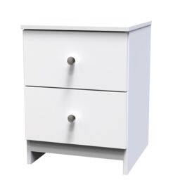 Yarmouth Ready Assembled Matt White No Effect 2 Drawer Bedside Chest (H)495mm (W)370mm (D)390mm - thumbnail 2