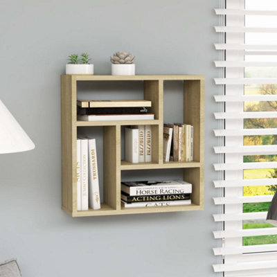 Berkfield Wall Shelf Sonoma Oak 45.1X16X45.1 Cm Engineered Wood - image 1