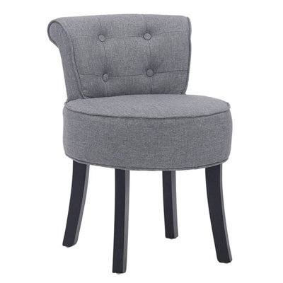 Small Upholstered Makeup Chair Dressing Table Seat Vanity Chair Wood Leg Bedroom - image 1