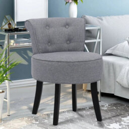 Small Upholstered Makeup Chair Dressing Table Seat Vanity Chair Wood Leg Bedroom - thumbnail 6