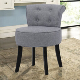 Small Upholstered Makeup Chair Dressing Table Seat Vanity Chair Wood Leg Bedroom - thumbnail 5