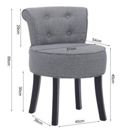 Small Upholstered Makeup Chair Dressing Table Seat Vanity Chair Wood Leg Bedroom - thumbnail 2
