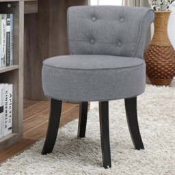 Small Upholstered Makeup Chair Dressing Table Seat Vanity Chair Wood Leg Bedroom - thumbnail 4