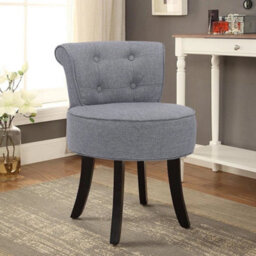 Small Upholstered Makeup Chair Dressing Table Seat Vanity Chair Wood Leg Bedroom - thumbnail 3
