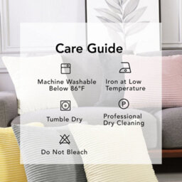 Deconovo Set Of 2 Solid Throw Pillowcases 50Cm X 50Cm, 20X20 Inches Sqaure Grid Corduroy Cushion Covers For Seats(Pink, 2 Pieces) - thumbnail 2
