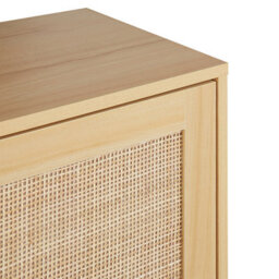 Wyld And Coco Bohonest Rattan Front Sideboard With Two Doors In Light Brown Wood - W80 X D35 X H97Cm - thumbnail 7