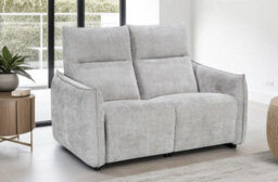 2 Seater Electric Recliner Sofa In Grey Textured Chenille