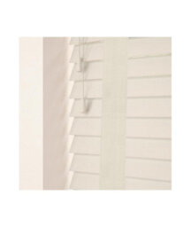 50mm Slat Cream Real Wood Venetian Blind With Tapes 120Cm Drop 65Cm Wide