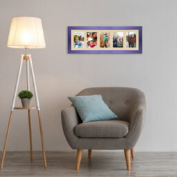 AK Frames 26X8 Purple Sleek Multi Photo Frame With Ivory Mount - Holds 5 Apertures (5X) 6X4 Photos - thumbnail 3