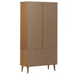 Berkfield Vitrine Cabinet Molde Brown 90X35X175 Cm Solid Wood Pine - thumbnail 7