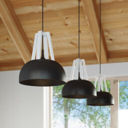 Sollux Lighting Casco Black Steel & White Wood 1 Light Classic Pendant Ceiling Light - thumbnail 8