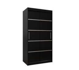 Arte Verona 01 Contemporary 2 Sliding Door Wardrobe 5 Shelves 2 Rails Black Matt (H)2000mm (W)1000mm (D)620mm - thumbnail 1