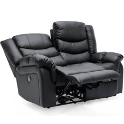 More4Homes Seattle Electric Recliner Bonded Leather 2+3 Seater Sofa Set (Black) - thumbnail 3