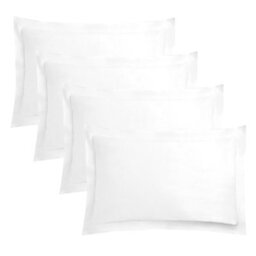 Ohs 4 X Soft Cotton Oxford Edge Pillowcases, White - 50 X 75Cm - thumbnail 4