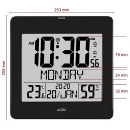 Youshiko Large Jumbo Lcd Radio Controlled Wall Clock  With Temperature And Humidity Display  Yc8059 - thumbnail 3