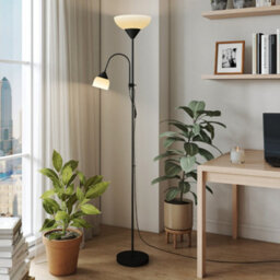 Homcom Mother-Child Floor Lamp Duo Light With 3 Colour Temperatures, Black - thumbnail 9