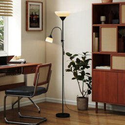 Homcom Mother-Child Floor Lamp Duo Light With 3 Colour Temperatures, Black - thumbnail 8