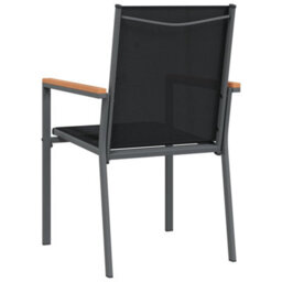 Berkfield Garden Chairs 4 Pcs Black 55X61.5X90 Cm Textilene And Steel - thumbnail 6