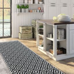 Black & White Geometric Woven Effect Reversible Large Outdoor Runner, (L)180Cm X (W)70Cm - thumbnail 5