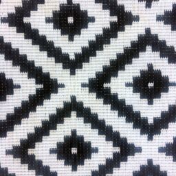 Black & White Geometric Woven Effect Reversible Large Outdoor Runner, (L)180Cm X (W)70Cm - thumbnail 4