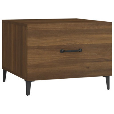 Berkfield Industrial Coffee Table With Metal Legs Brown Oak 50X50X40 Cm - image 1