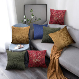 istyle mode Damask Red Embossed Velvet Square Throw Memory Filled Cushion 48Cmx48Cm - thumbnail 7