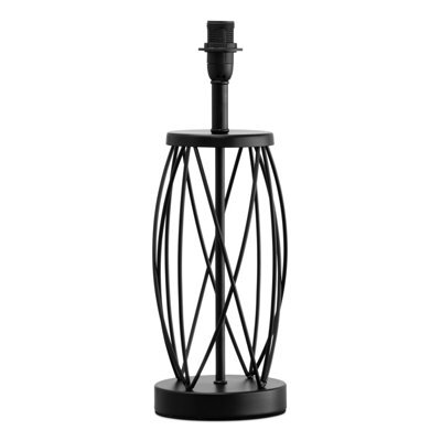 Lighting Supermarket Ashleigh Black Metal Lattice Cylinder Lantern Table Lamp - Base Only - image 1