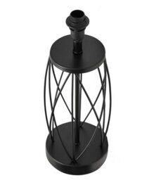 Lighting Supermarket Ashleigh Black Metal Lattice Cylinder Lantern Table Lamp - Base Only - thumbnail 2