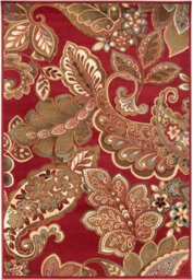Livabliss Riley-Vintage Red Brown Green Traditional Boho Living Dining Bedroom Rug 120 X 160 Cm Easy Care, Non Shedding