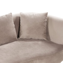Beliani Right-Hand Chaise Longue Chaumont Velvet Taupe - thumbnail 7