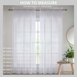 "Enhanced Living Sheer White Plain Woven Voile Slot Top Curtain Panel Pair (55X81"") 145X206M" - thumbnail 4