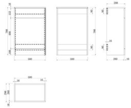 Affine Bathroom Back To Wall Btw Toilet Cloakroom Unit Modern Oak Effect D Shaped 300mm - thumbnail 6